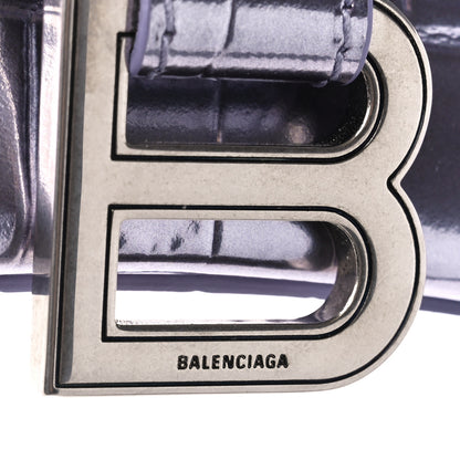 Balenciaga Metallic Calfskin Crocodile Embossed Hourglass Top Handle Bag XS Lilac 7 of 10
