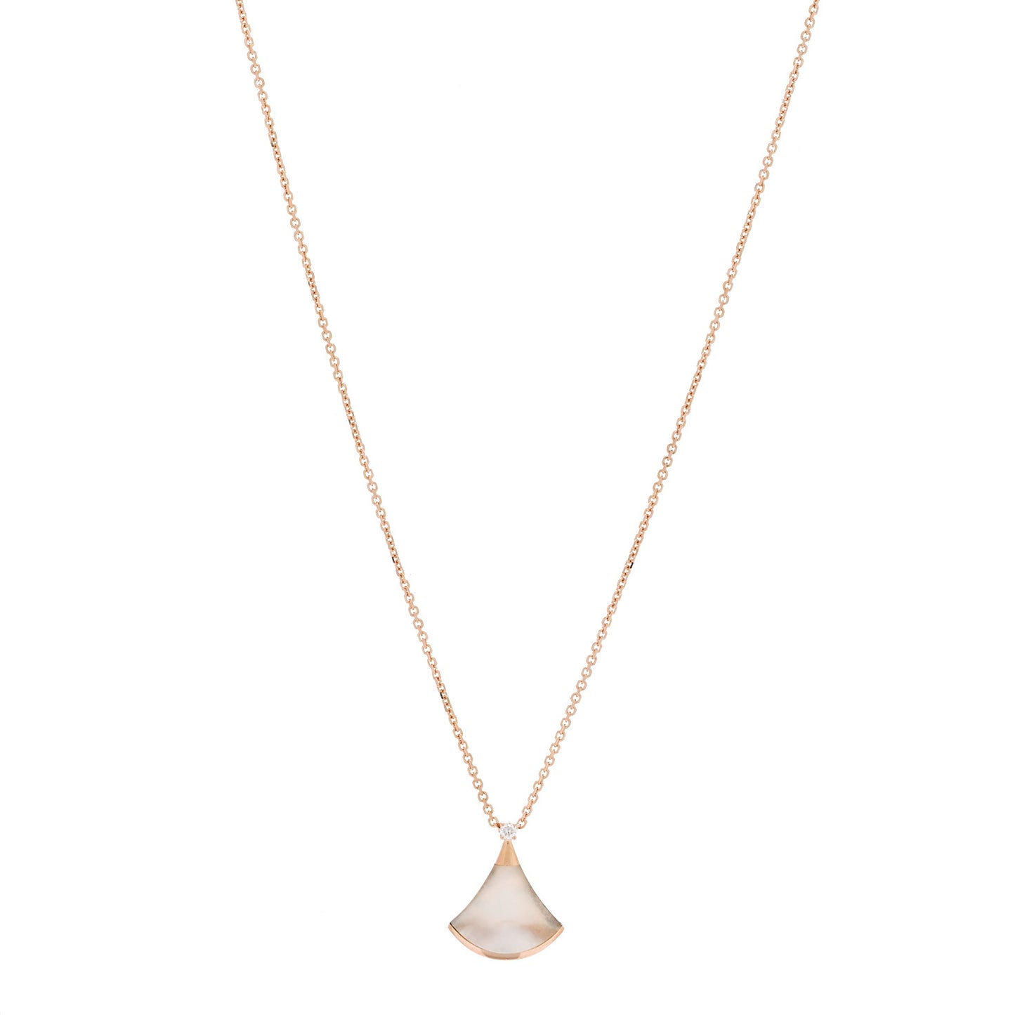 18K Rose Gold Diamond Mother of Pearl Small Divas' Dream Pendant Necklace