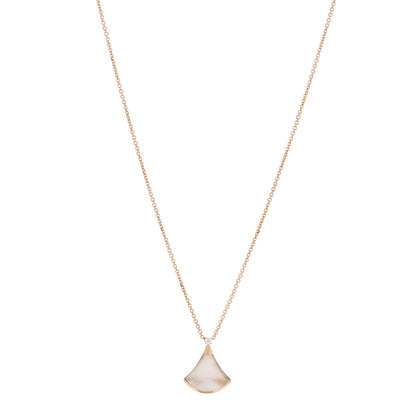 Bulgari 18K Rose Gold Diamond Mother of Pearl Small Divas' Dream Pendant Necklace 1 of 6