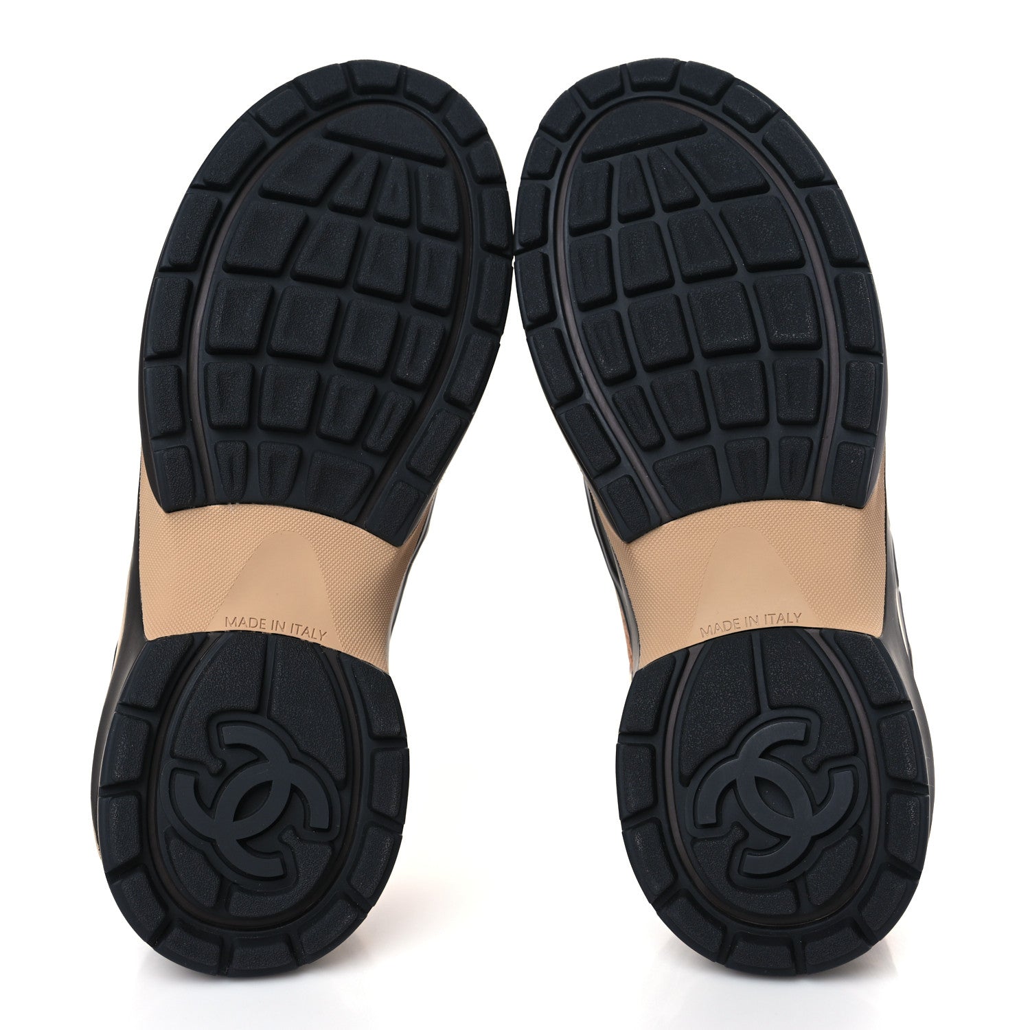 Chanel Fabric Laminated Calfskin Stretch CC Womens Sneakers 39 Brown Dark Grey 5 of 9
