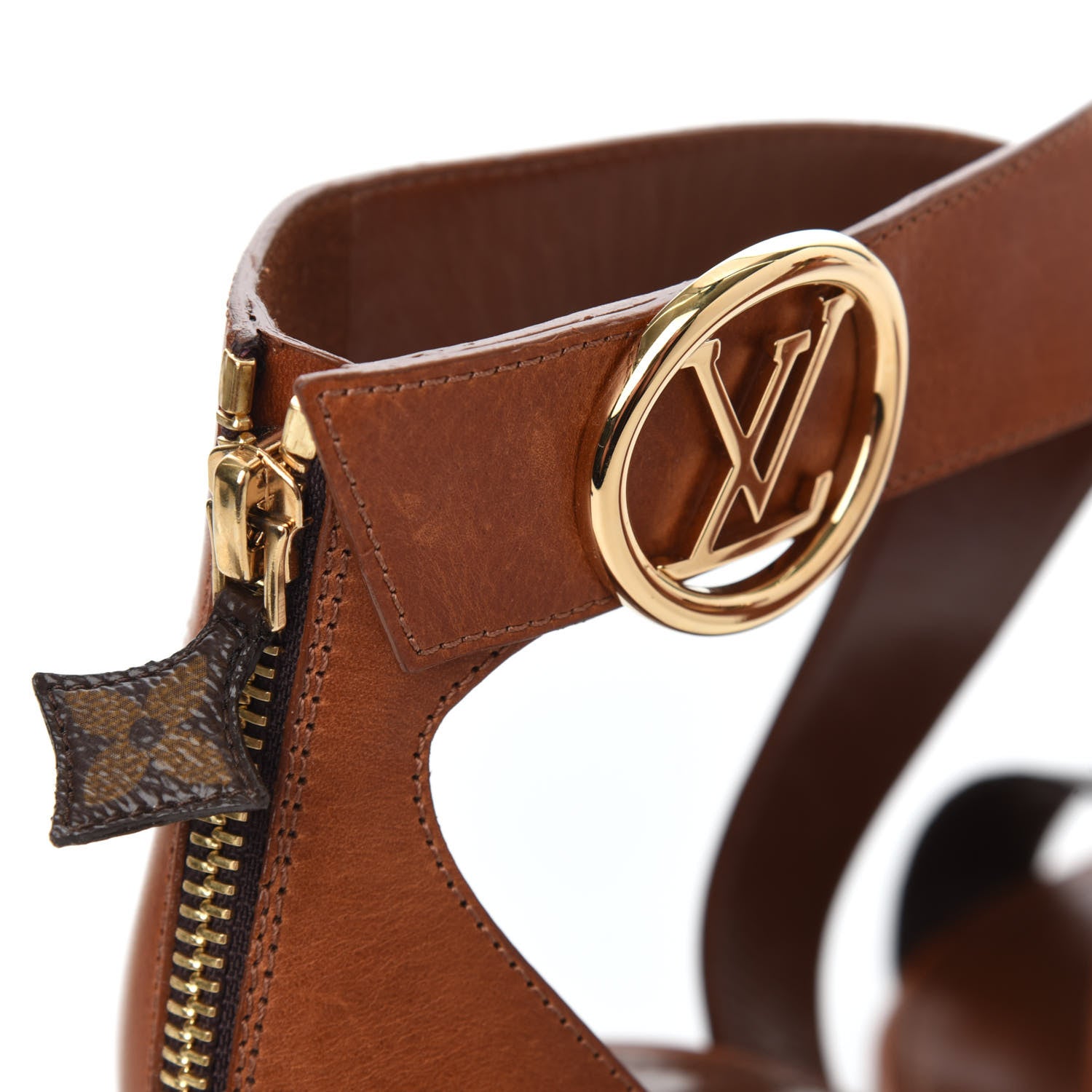 Louis Vuitton Calfskin Monogram Horizon Sandal 39 Cognac Brown 34 of 38