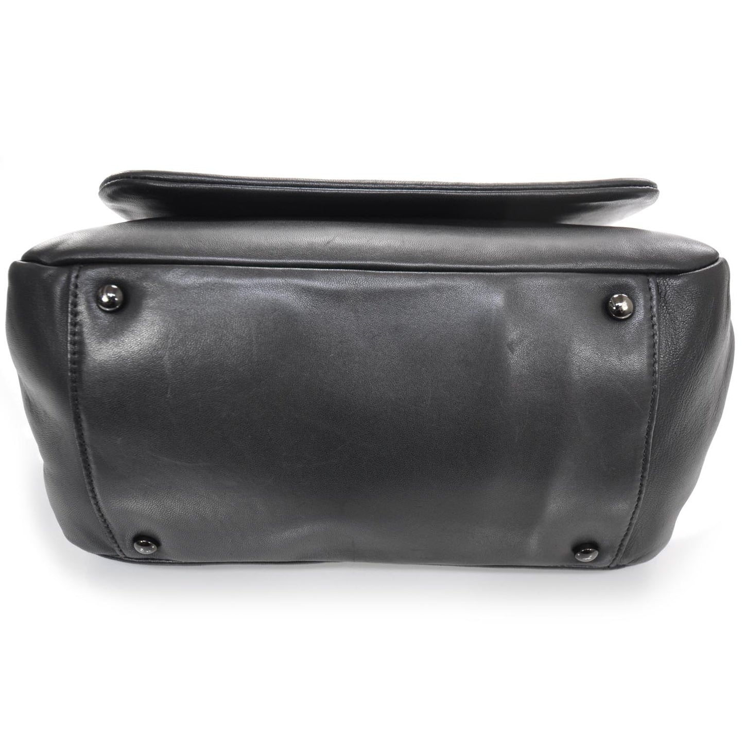 Lambskin Studded Flap Black