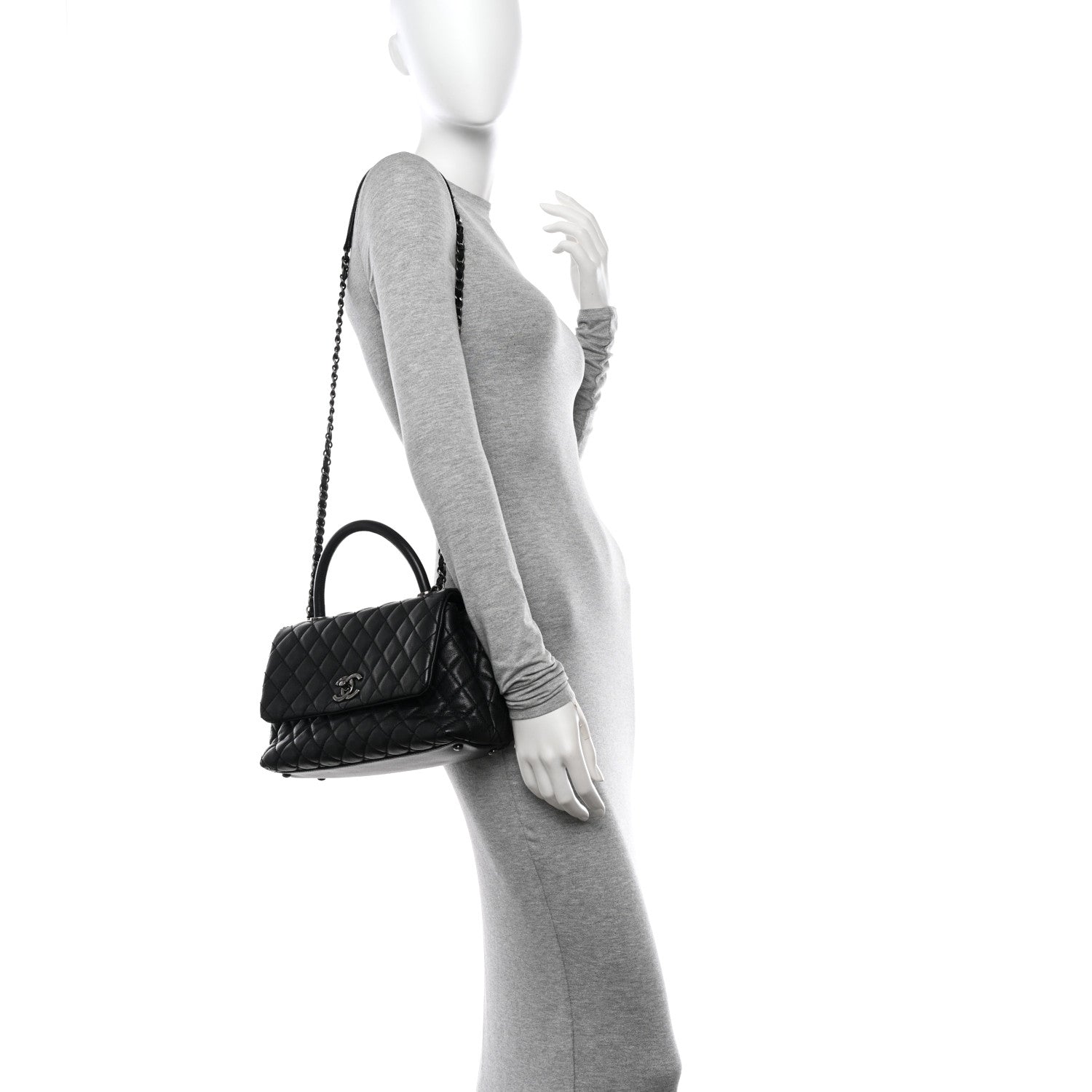Chanel Caviar Quilted Small Coco Handle Flap Black 2 of 12