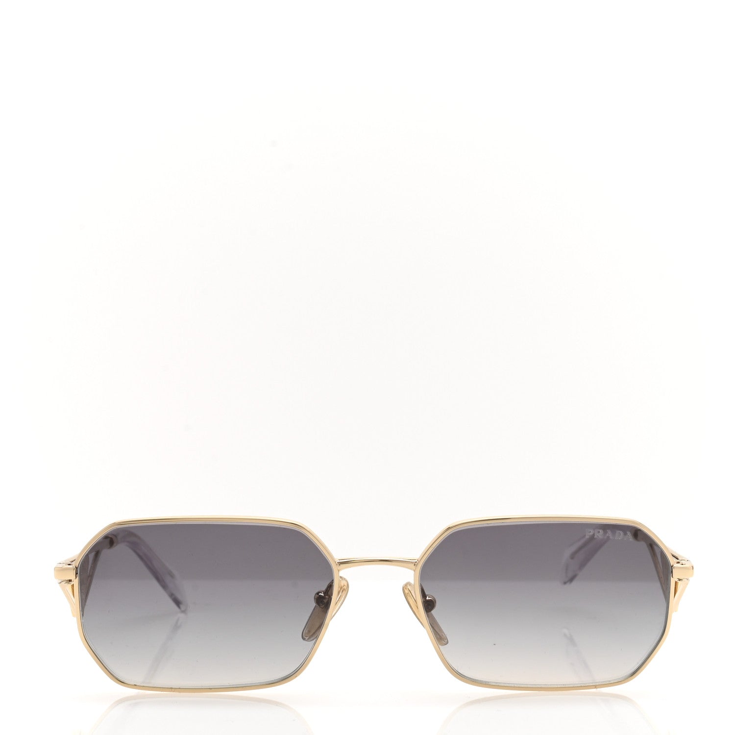 Prada Metal Symbole Triangle Logo Sunglasses SPR A51 Gold Blue 2 of 8