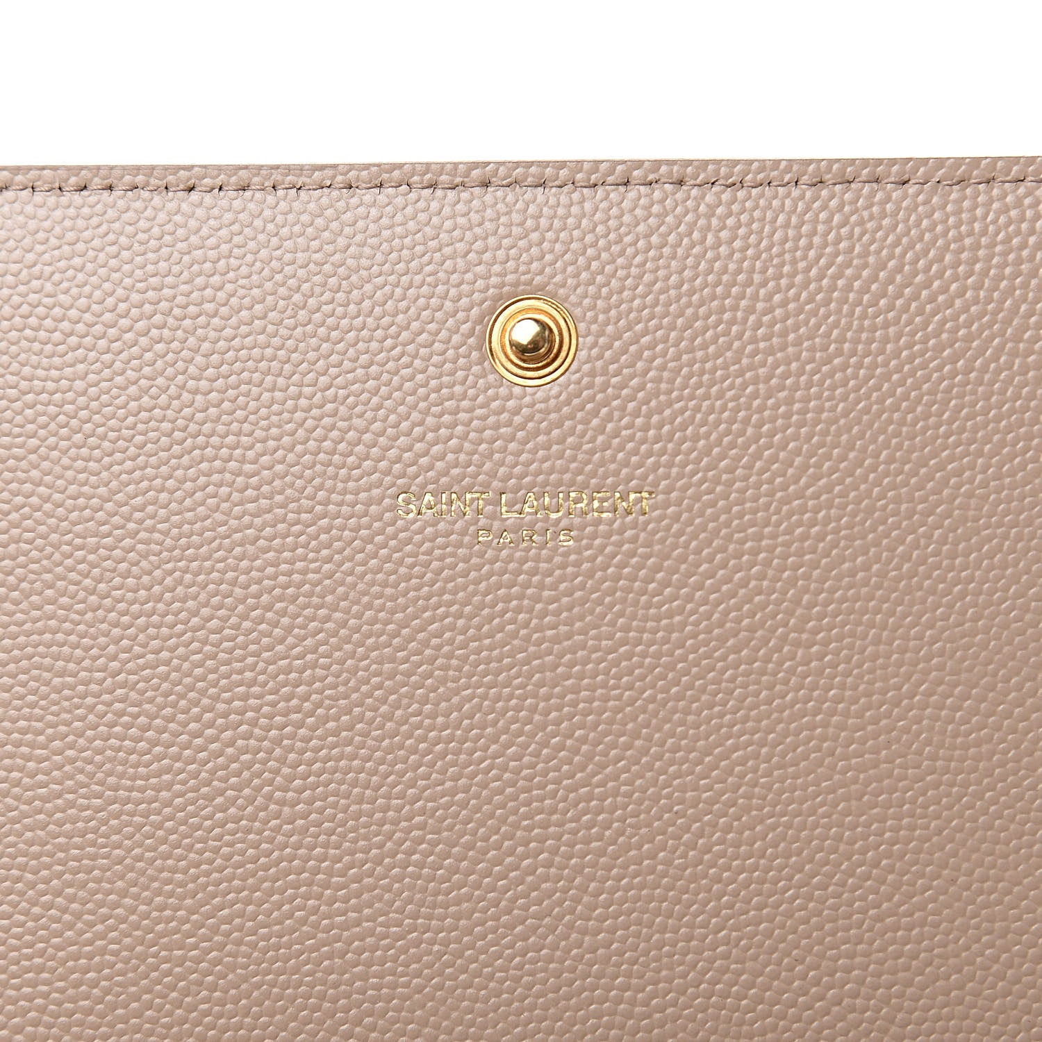 Saint Laurent Grain De Poudre Monogram Chain Wallet Dark Beige 6 of 10