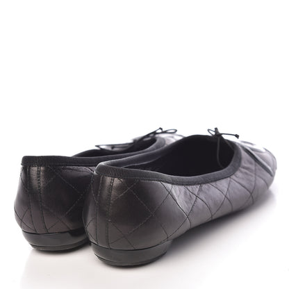 Chanel Lambskin Quilted Cambon Ballerina Flats 40.5 Black 4 of 12