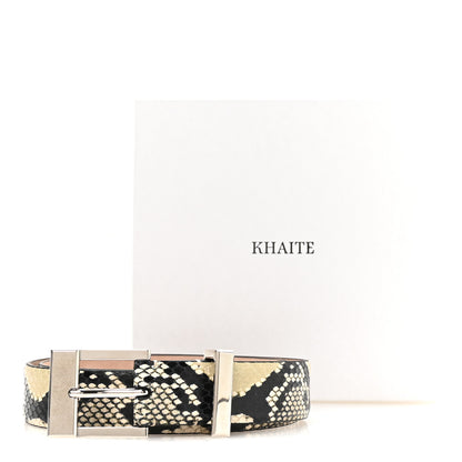 Khaite Calfskin Snakeskin Embossed Manhattan Belt 80 32 Natural 6 of 7