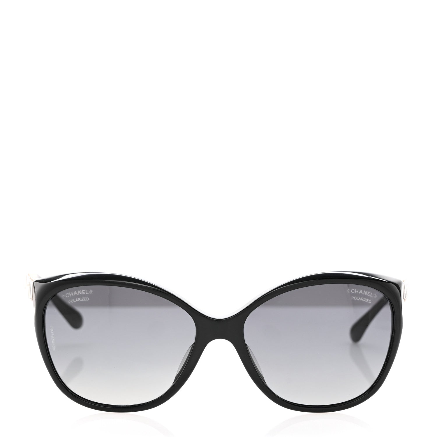 Chanel Crystal Baguette Polarized Cat Eye Sunglasses 5309-B-A Black 2 of 7