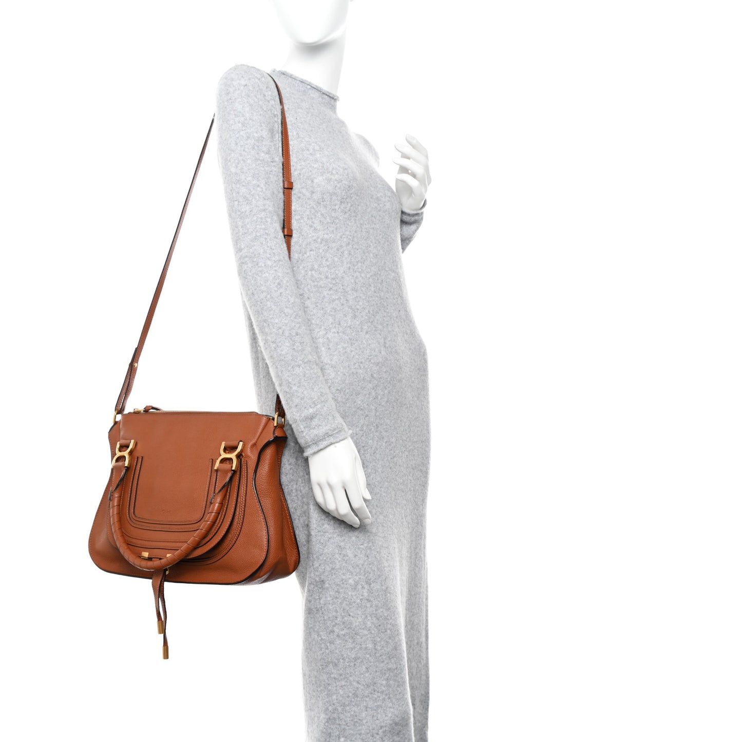 Calfskin Medium Marcie Satchel Tan