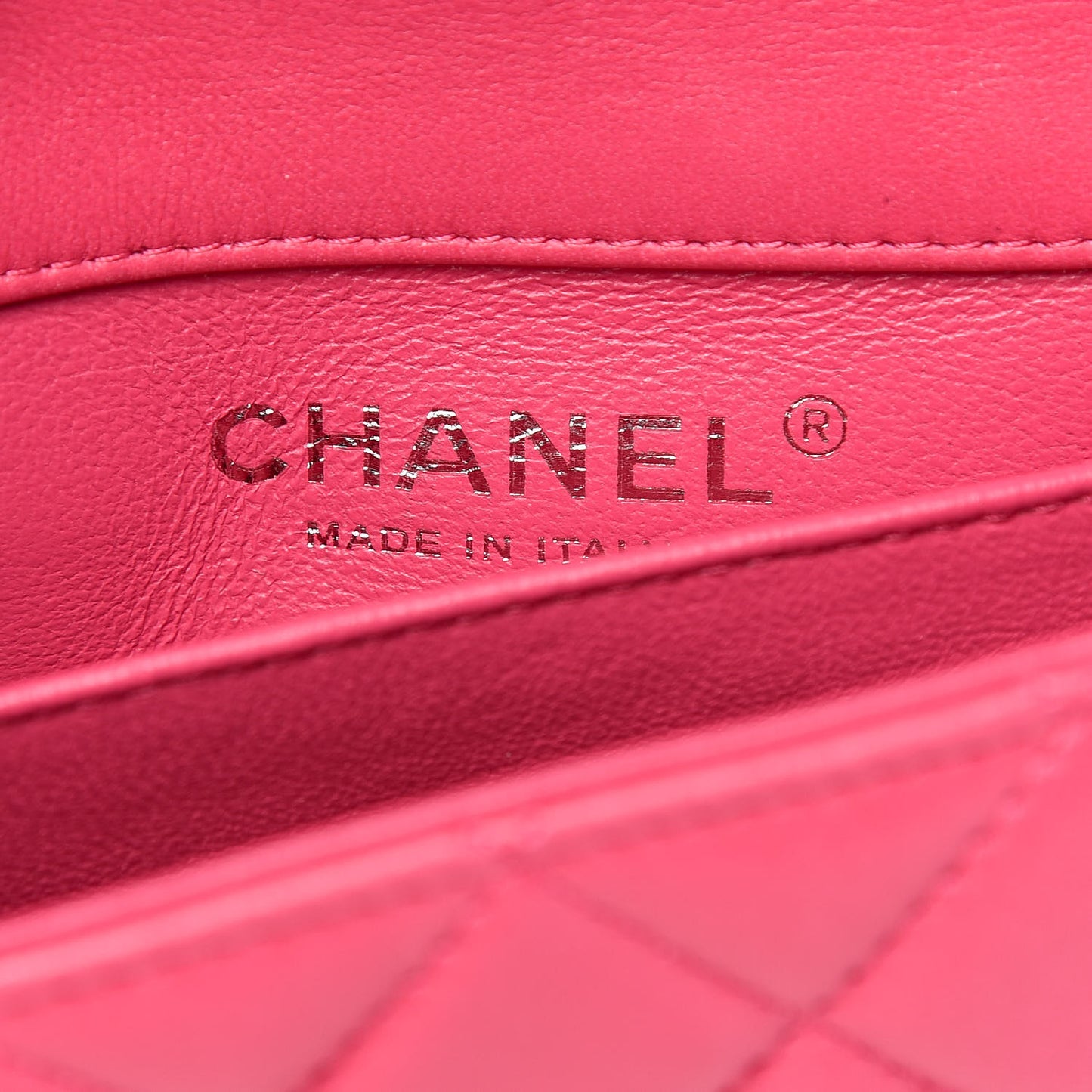 Lambskin Quilted Extra Mini Rectangular Flap Pink