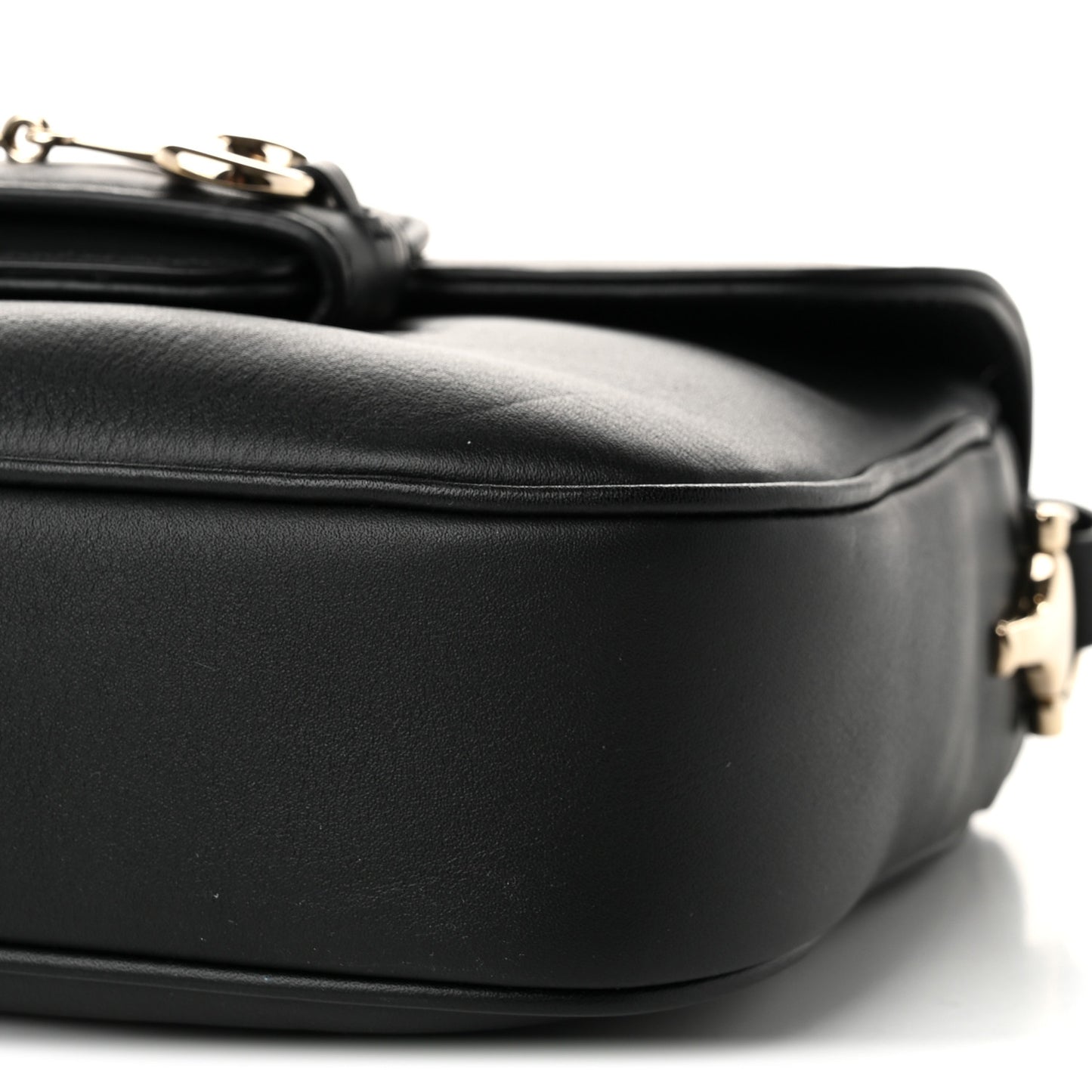 Arabella Calfskin Horsebit 1955 Soft Small Shoulder Bag Black