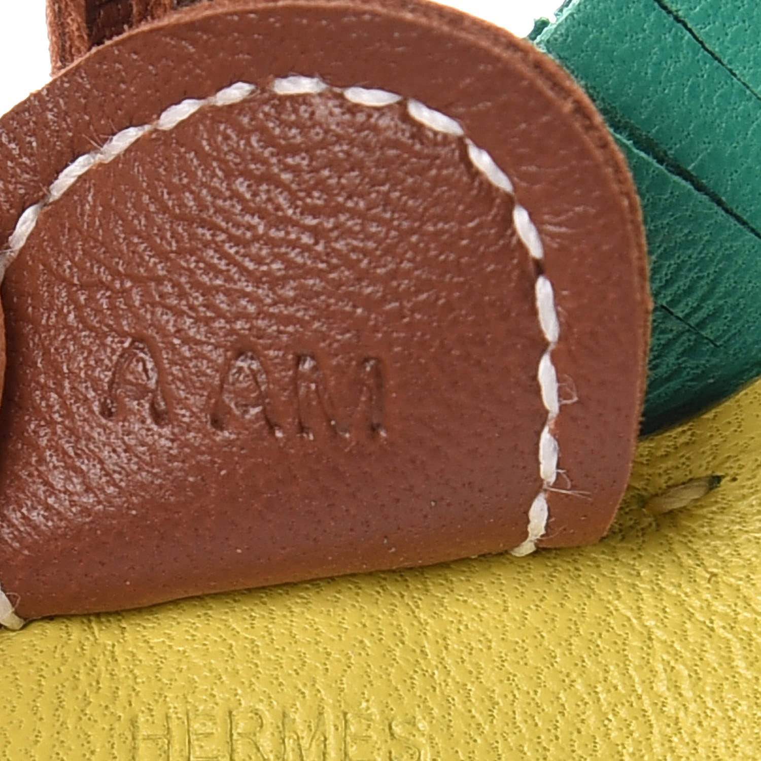 Hermes Milo Lambskin Grigri Rodeo Horse Bag Charm PM Lime Menthe Fauve 4 of 4