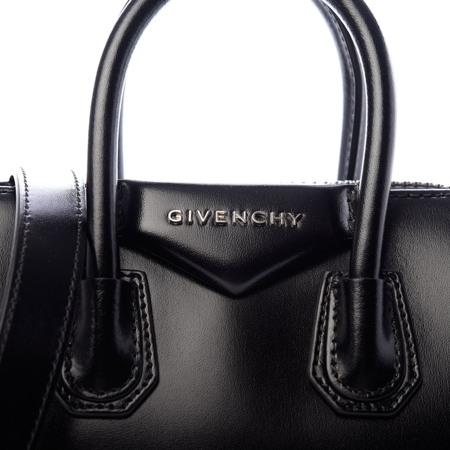 Shiny Lord Calfskin Mini Antigona Black