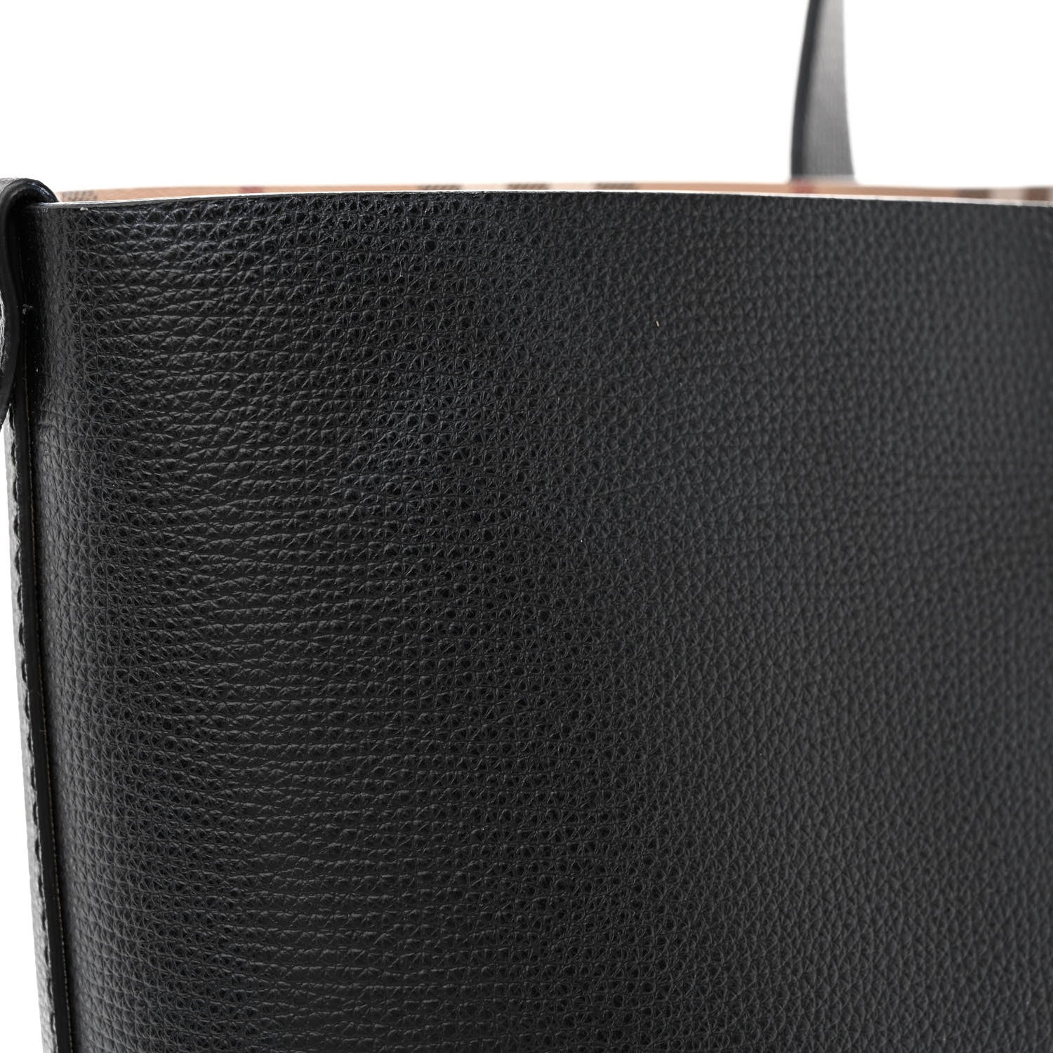 Burberry Grainy Calfskin Haymarket Check Tote Black 12 of 14