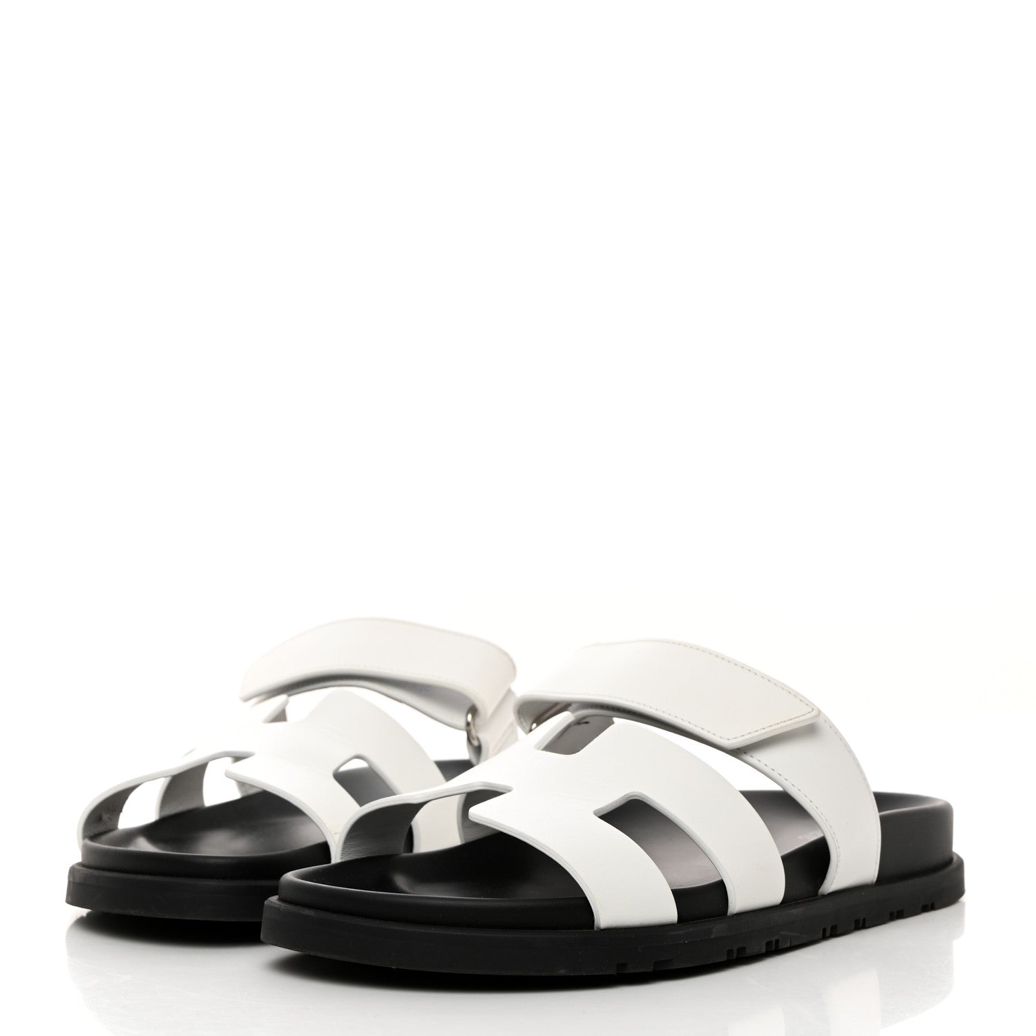 Hermes Calfskin Womens Chypre Sandals 37.5 White 3 of 8