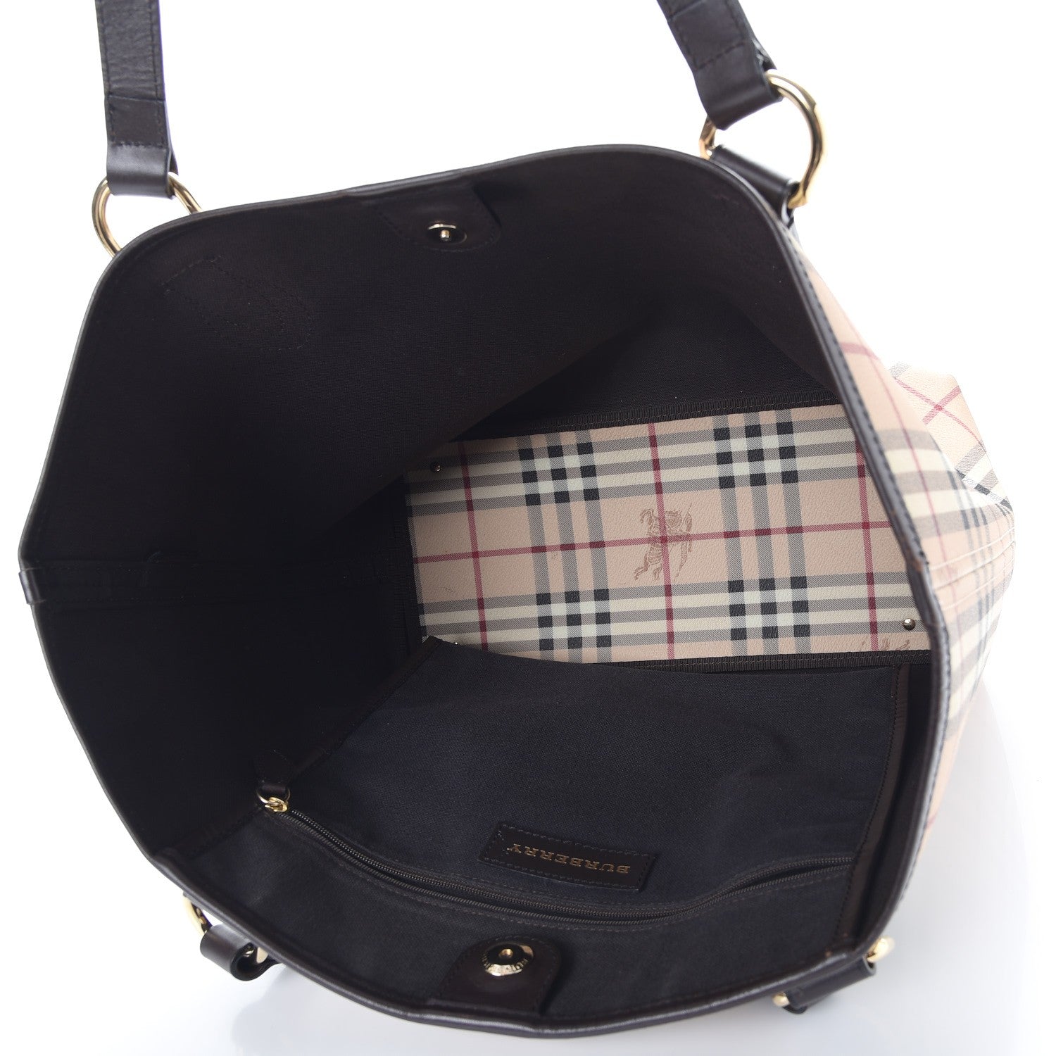 Burberry Haymarket Check Large Nick Tote Chocolate 5 of 12