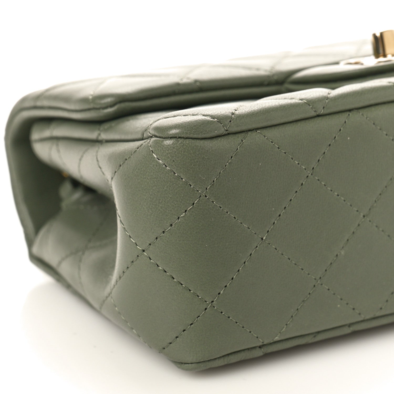 Chanel Lambskin Quilted Mini Rectangular Flap Green 9 of 11