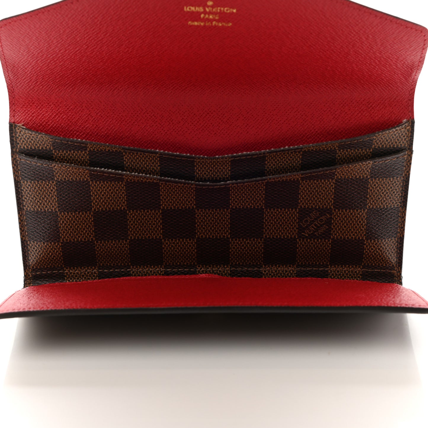 Damier Ebene Josephine Wallet Red