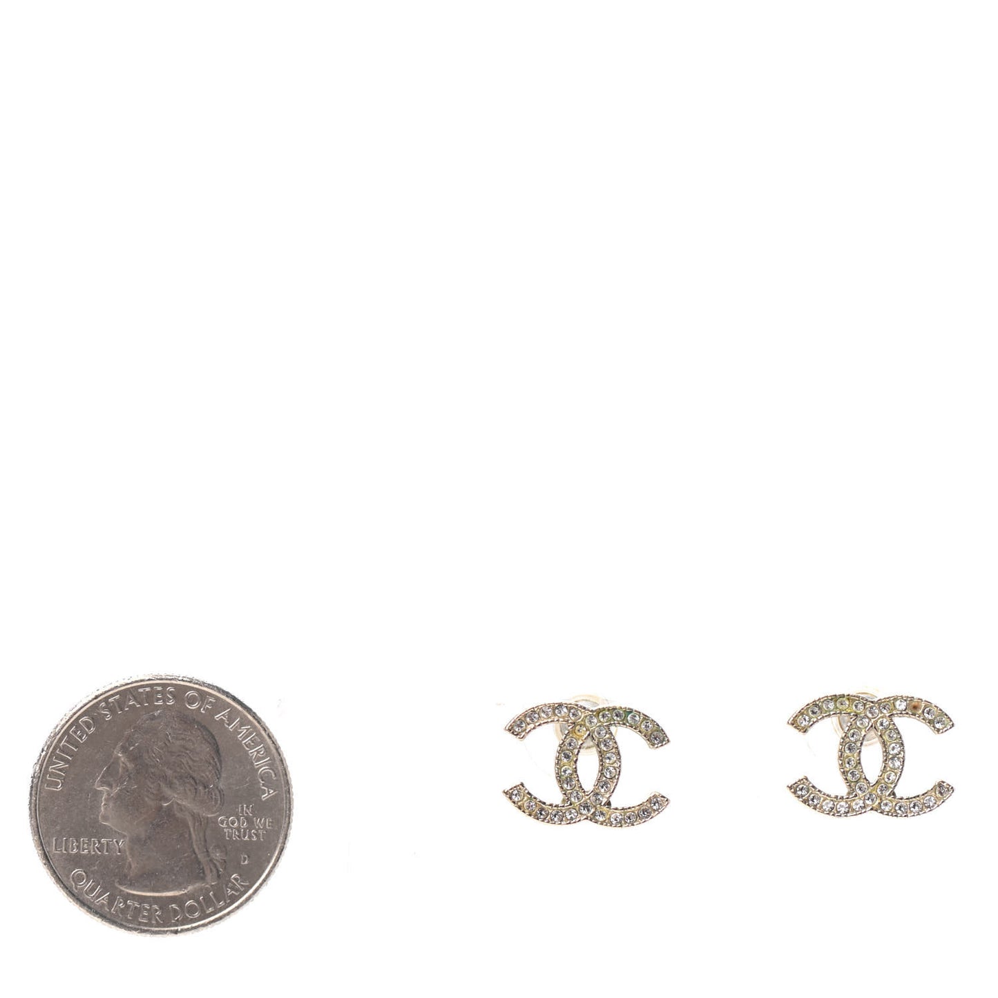 Crystal CC Earrings Silver
