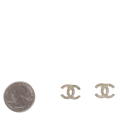Chanel Crystal CC Earrings Silver 2 of 5