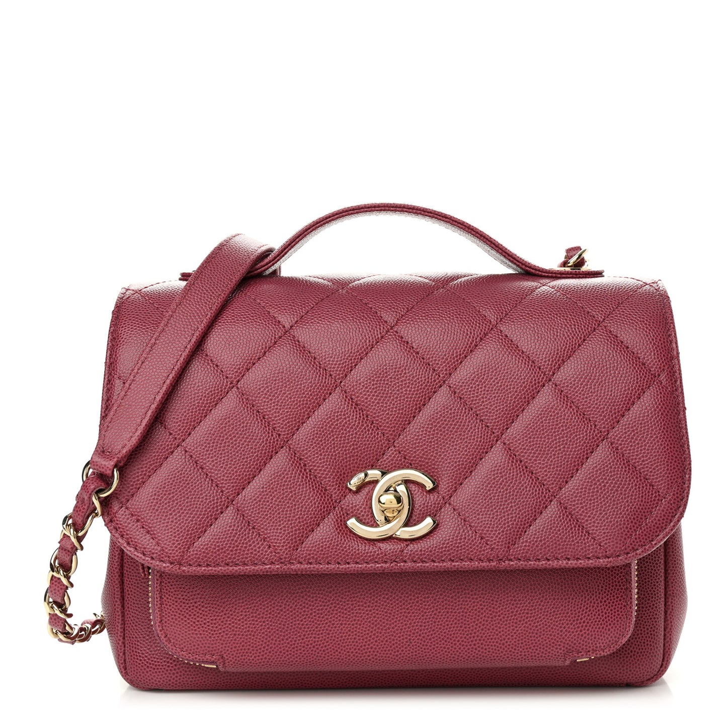 Caviar Quilted Medium Business Affinity Flap Dark Pink