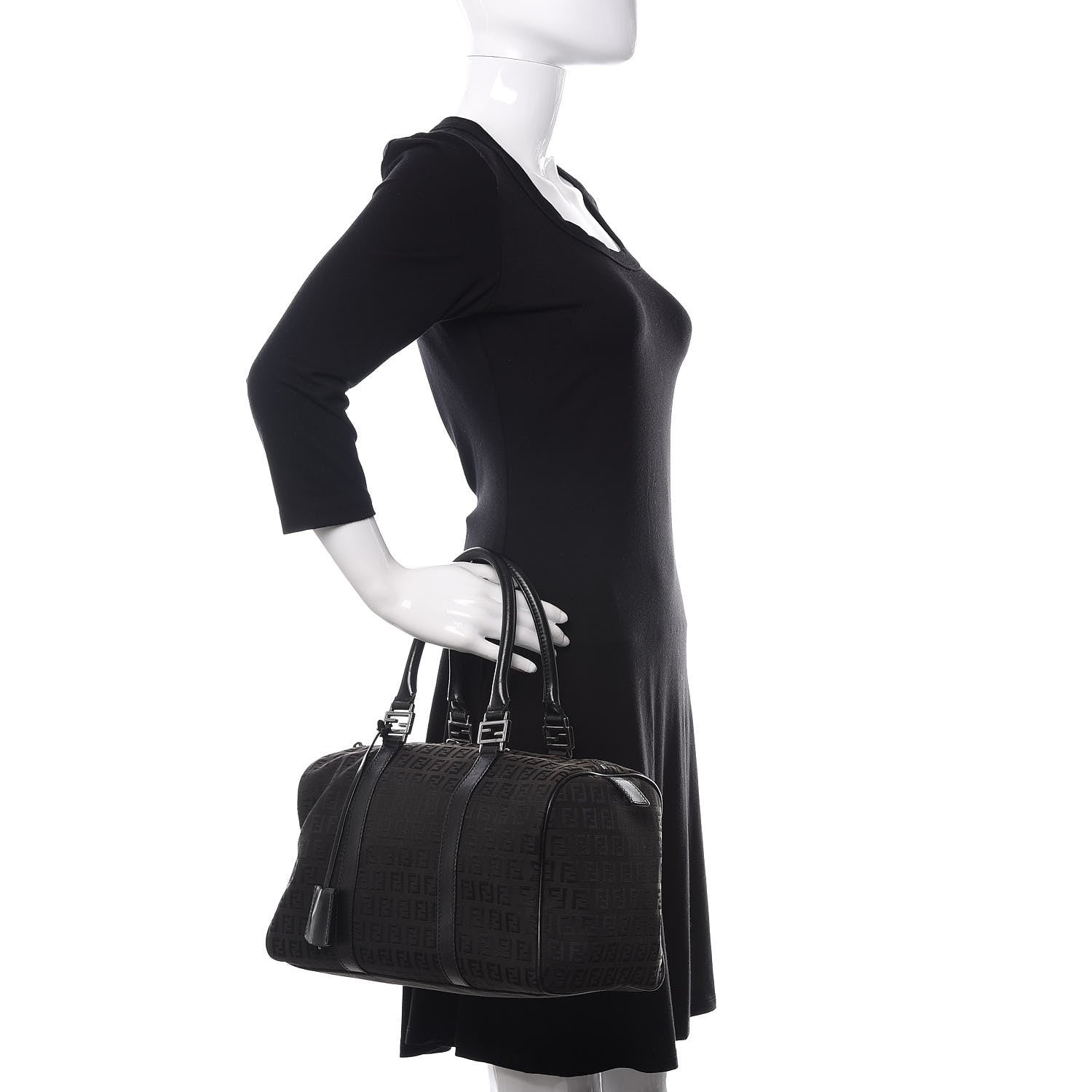 Fendi Zucchino Vitello Boston Black 2 of 12