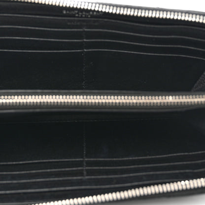 Saint Laurent Calfskin Matelasse Chevron Monogram Zip Around Wallet Black 5 of 7
