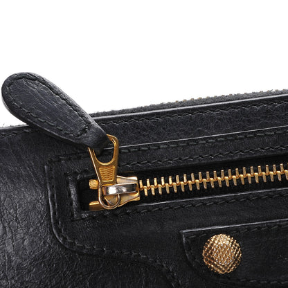 Balenciaga Agneau Giant 12 Gold Hardware Continental Zip Around Wallet Black 8 of 8