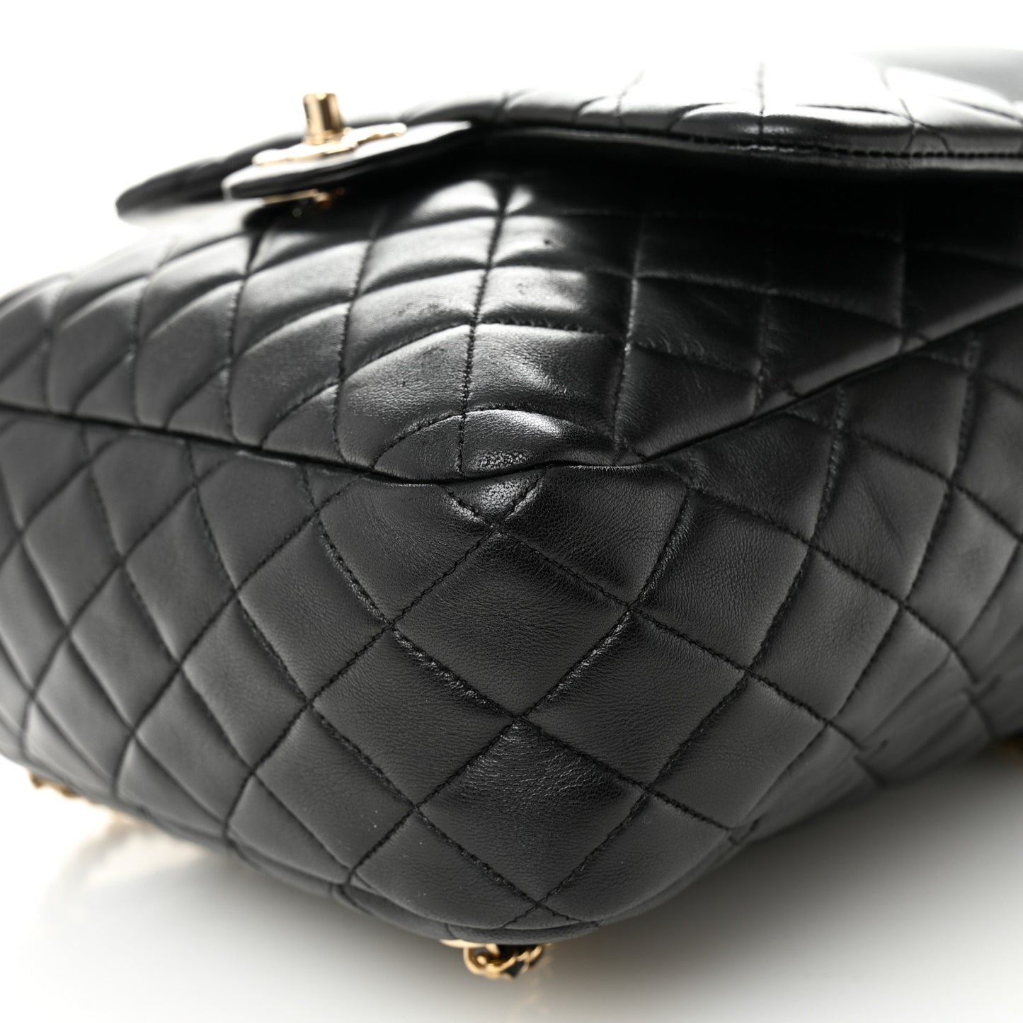 Lambskin Quilted Large in Seoul Backpack Black