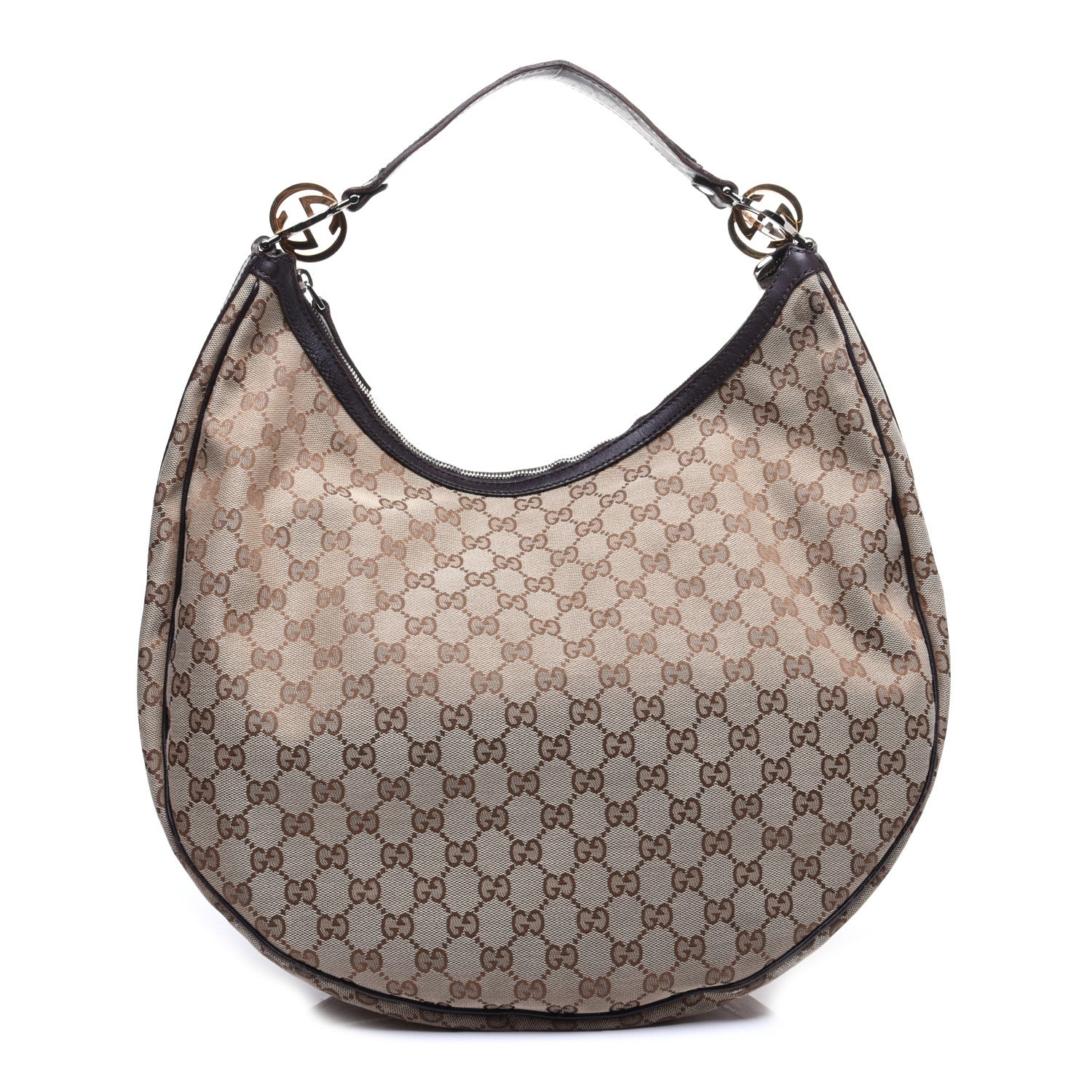 Gucci Monogram Large GG Twins Hobo Dark Brown 1 of 14