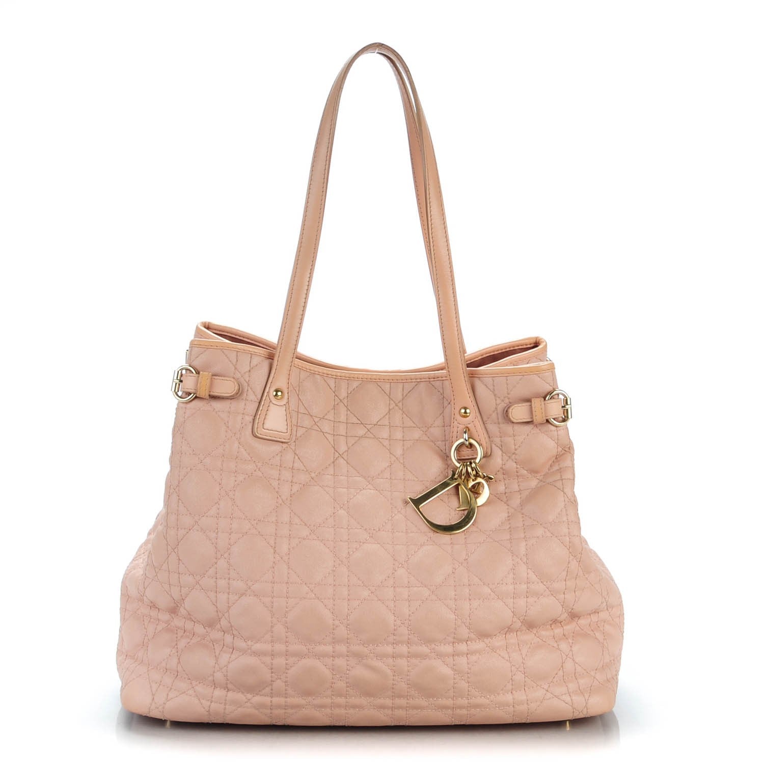 Christian Dior Coated Canvas Cannage Medium Panarea Tote Rosato 1 of 8
