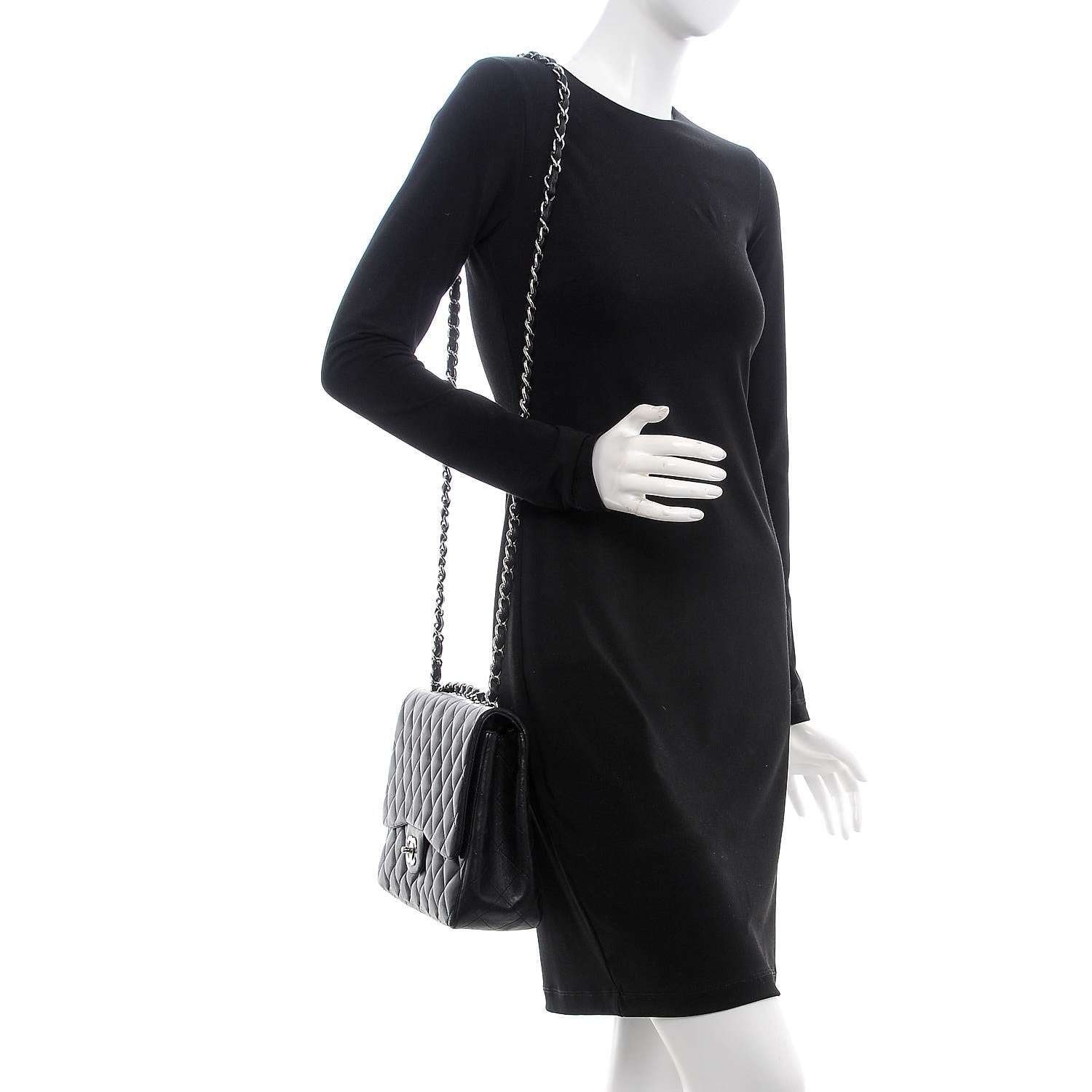 Chanel Lambskin Quilted Jumbo Single Flap Black 3 of 12
