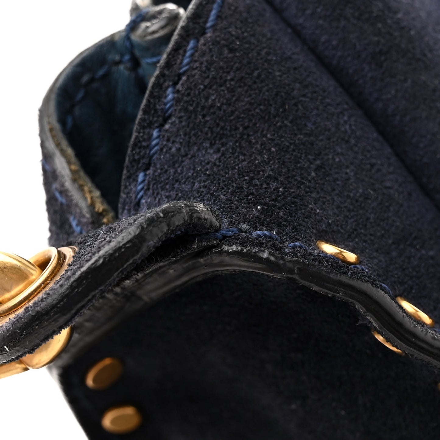 Suede Calfskin Braided Medium Marcie Satchel Navy