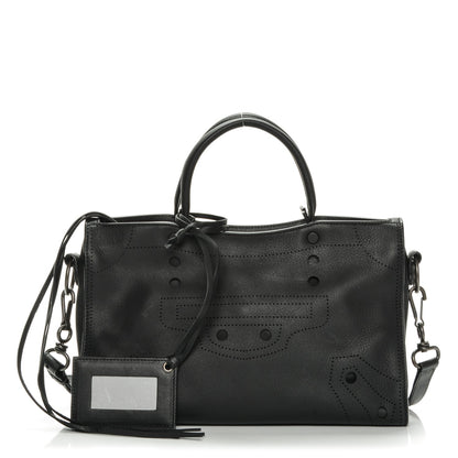 Balenciaga Veau Soyeux Perforated Blackout Hardware S City Black 1 of 7