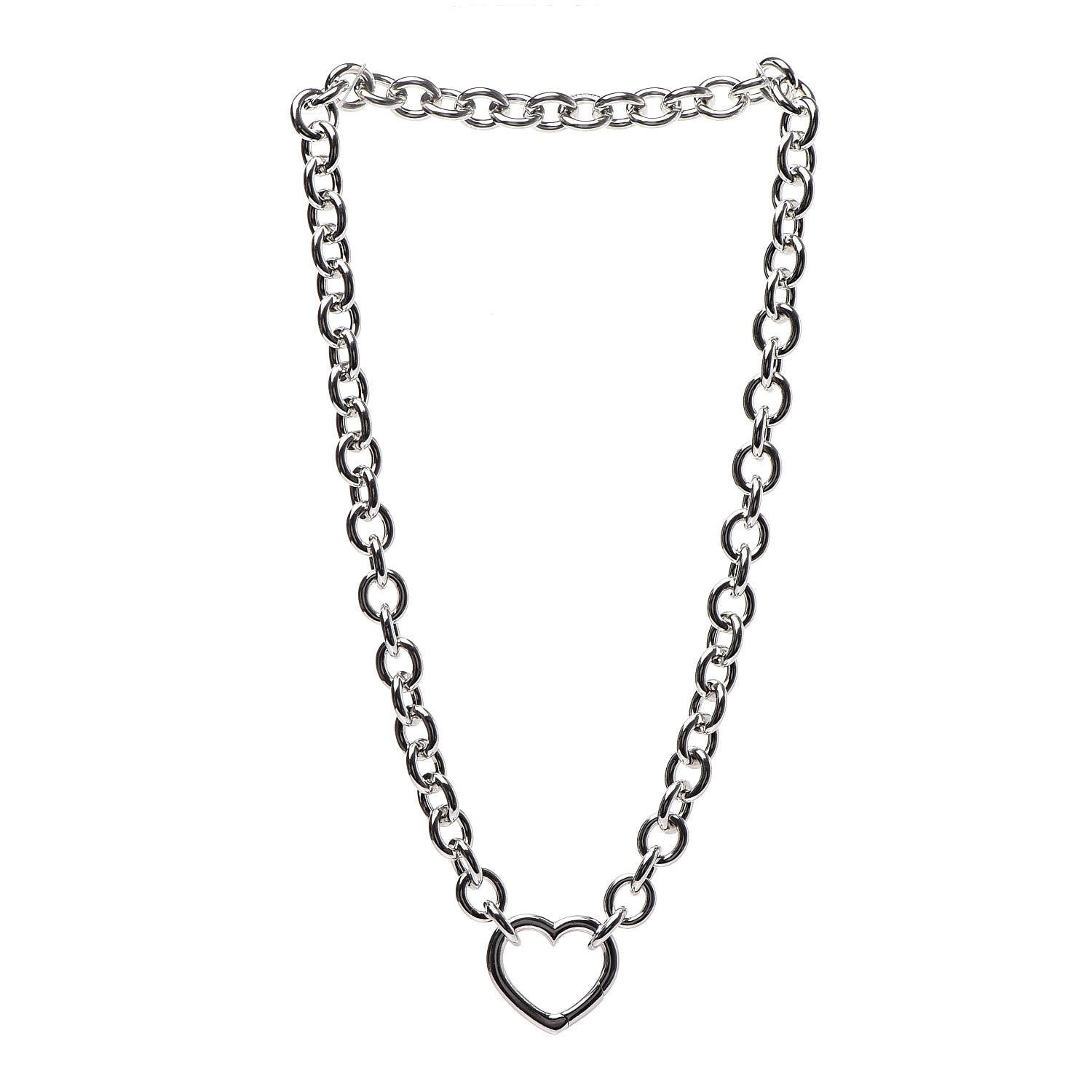 Tiffany Sterling Silver Heart Clasp Choker Necklace 3 of 5