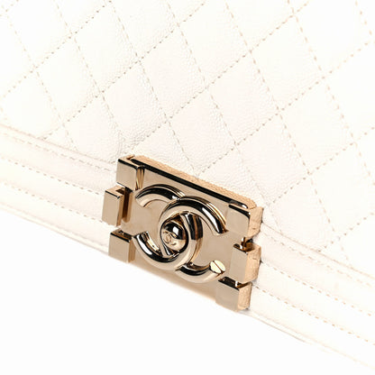 Chanel Calfskin Quilted Medium Boy Flap White 5 of 6
