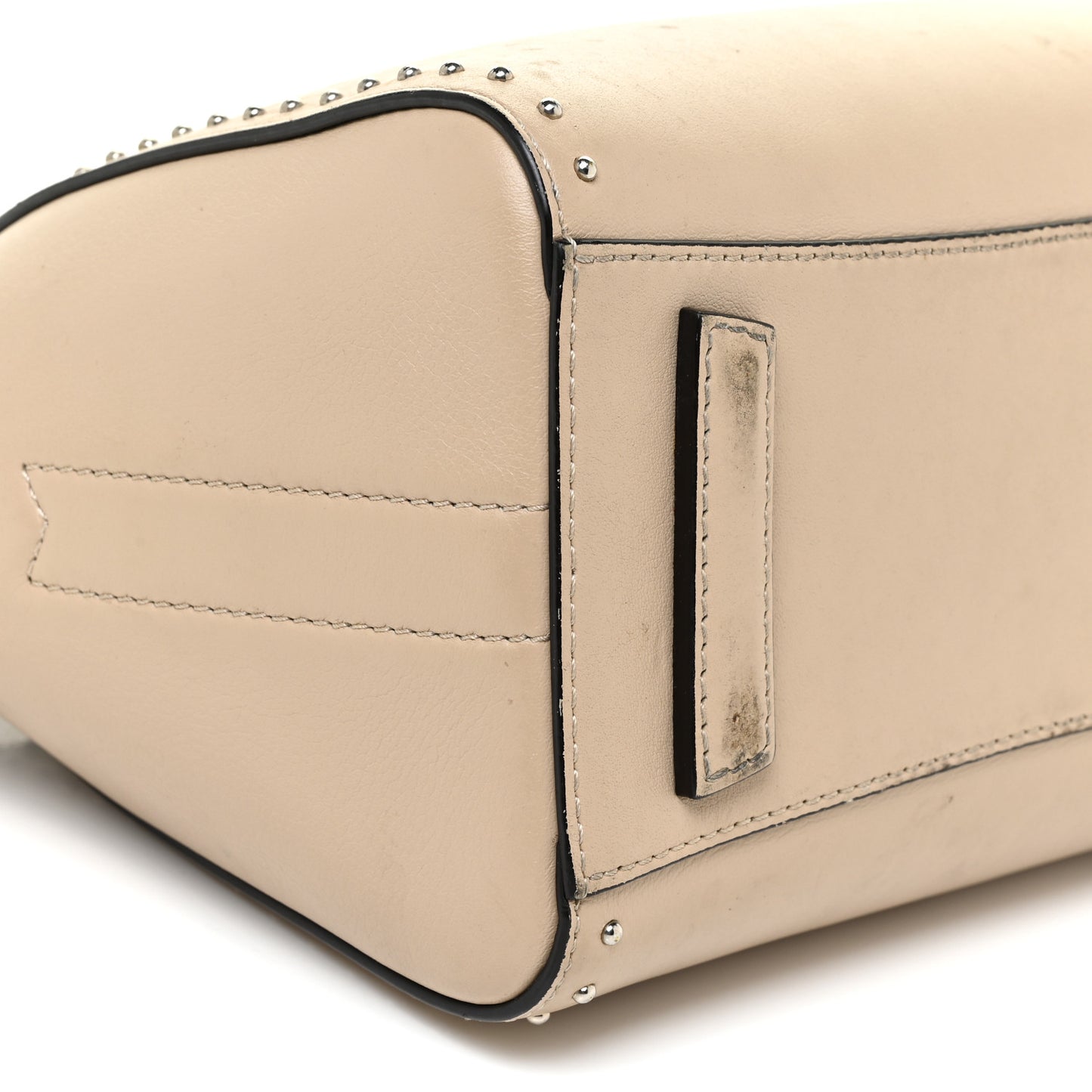 Calfskin Mini Studded Antigona Beige Buff