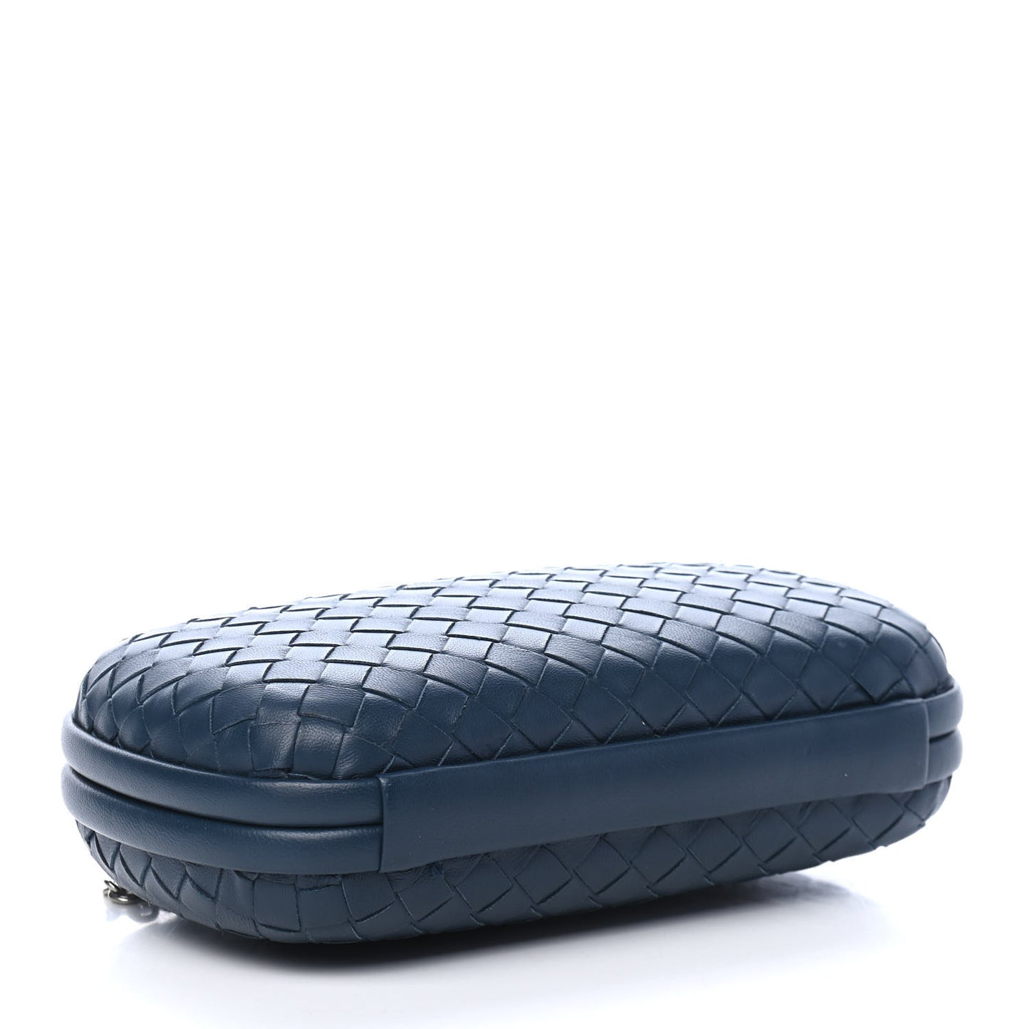 Nappa Intrecciato Chain Knot Clutch Denim