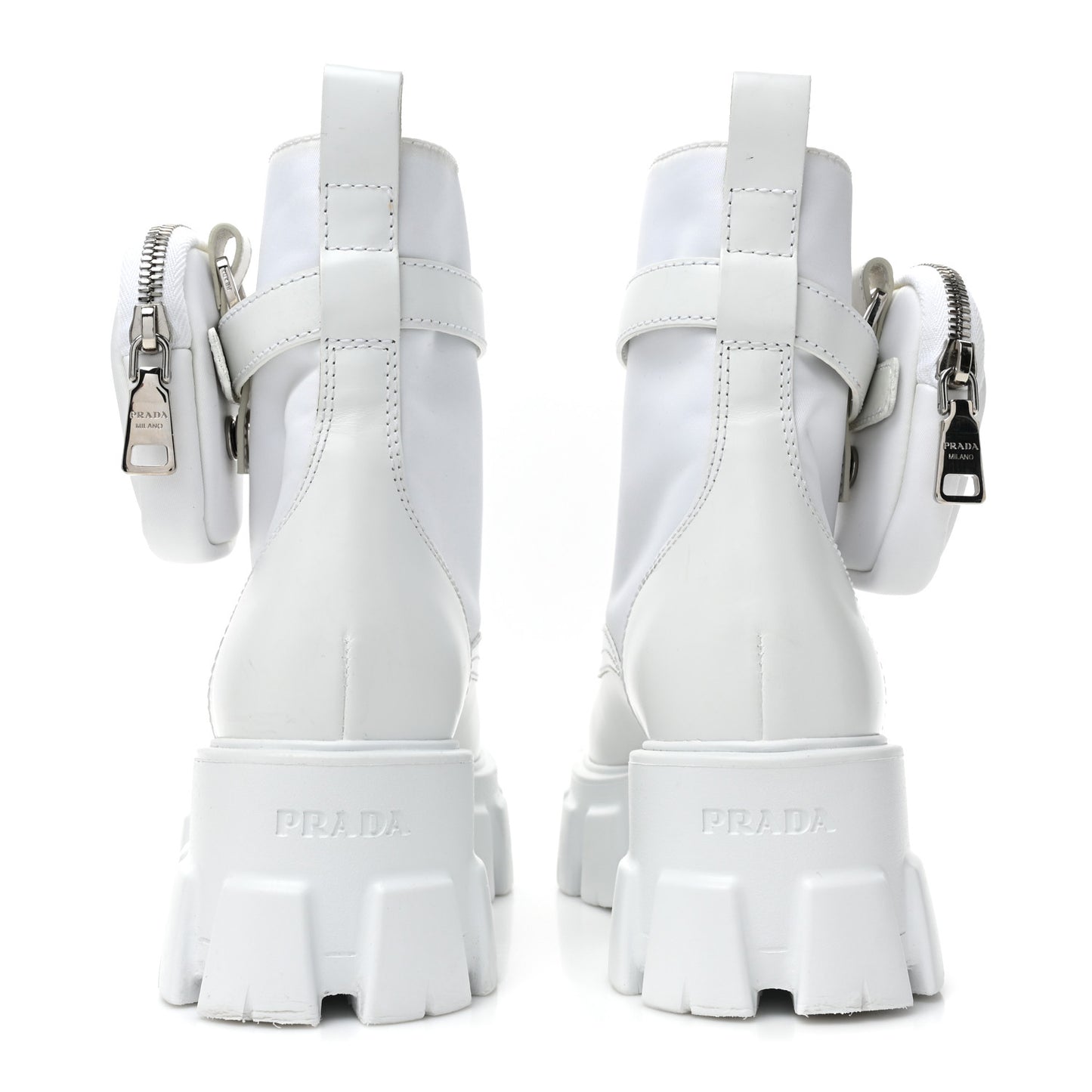 Spazzolato Rois Re-Nylon Metal Triangle Logo Monolith Pouch Pocket 55mm Boots 36 White