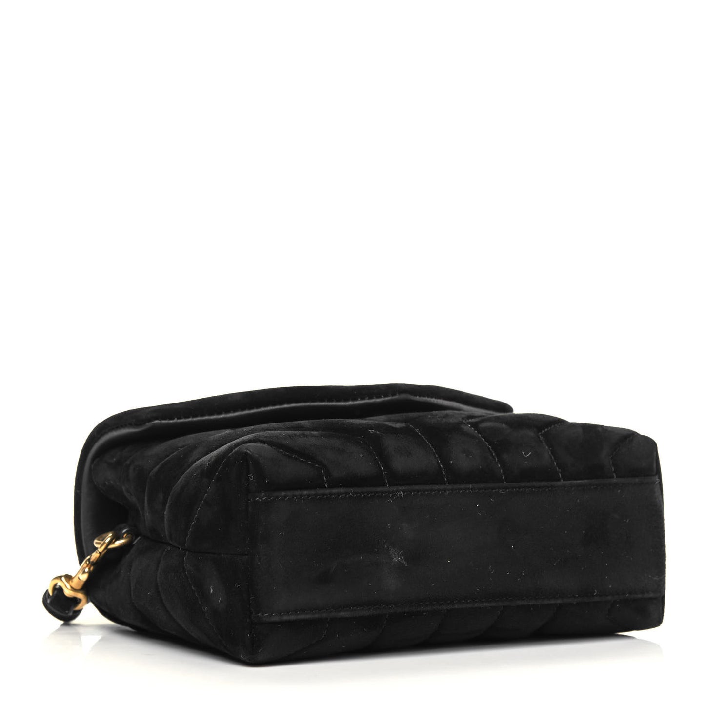 Suede Y Quilted Monogram Toy Loulou Crossbody Bag Black