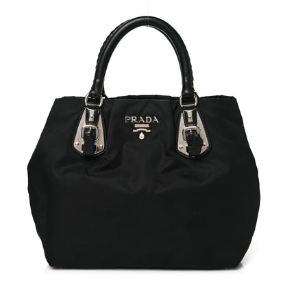 Prada Tessuto Nylon Nappa Braided Top Handle Bag Black 1 of 10