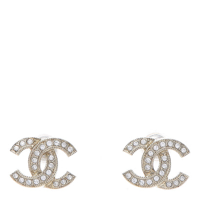 Chanel Crystal Mini Timeless CC Earrings Gold 1 of 5