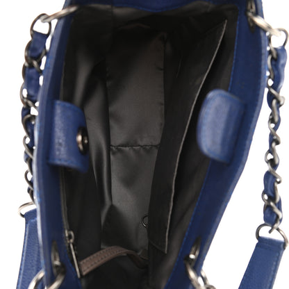 Chanel Caviar Quilted Petit Shopping Tote PST Blue 5 of 12