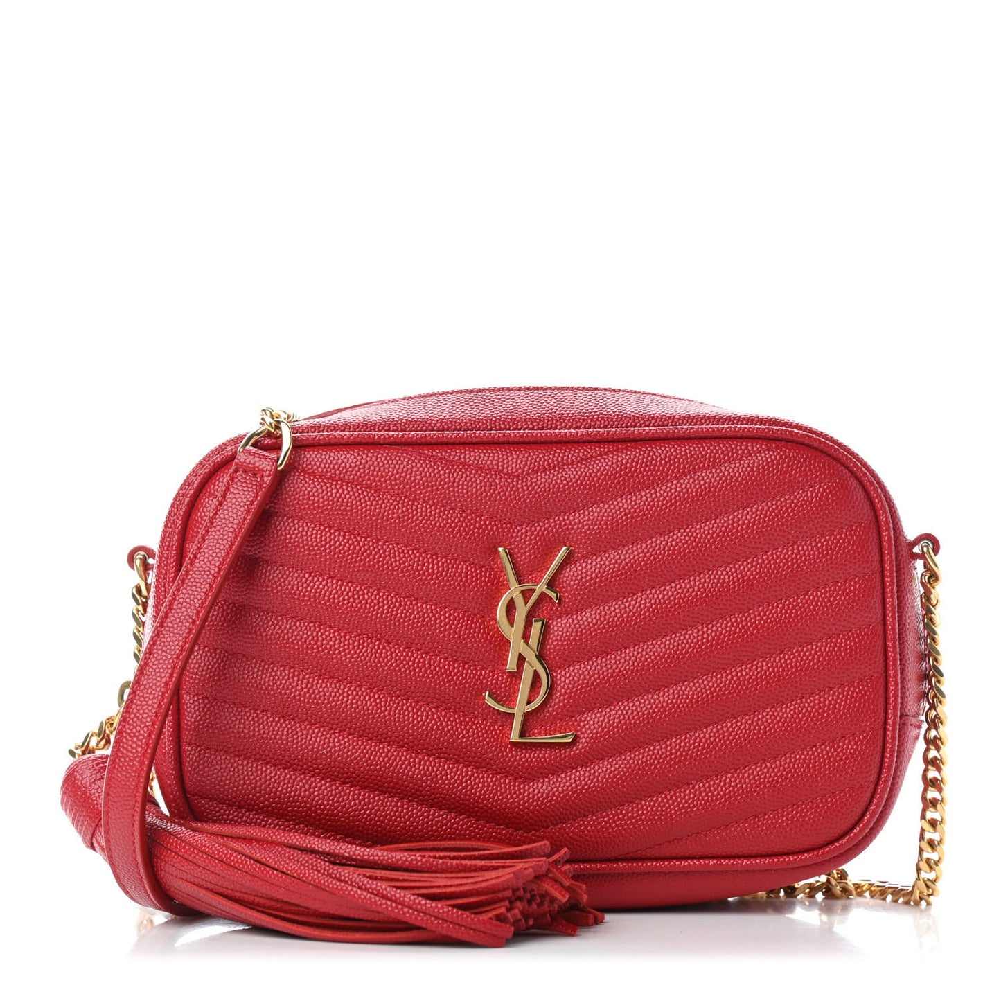 Grain De Poudre Matelasse Monogram Mini Lou Camera Bag Eros Red
