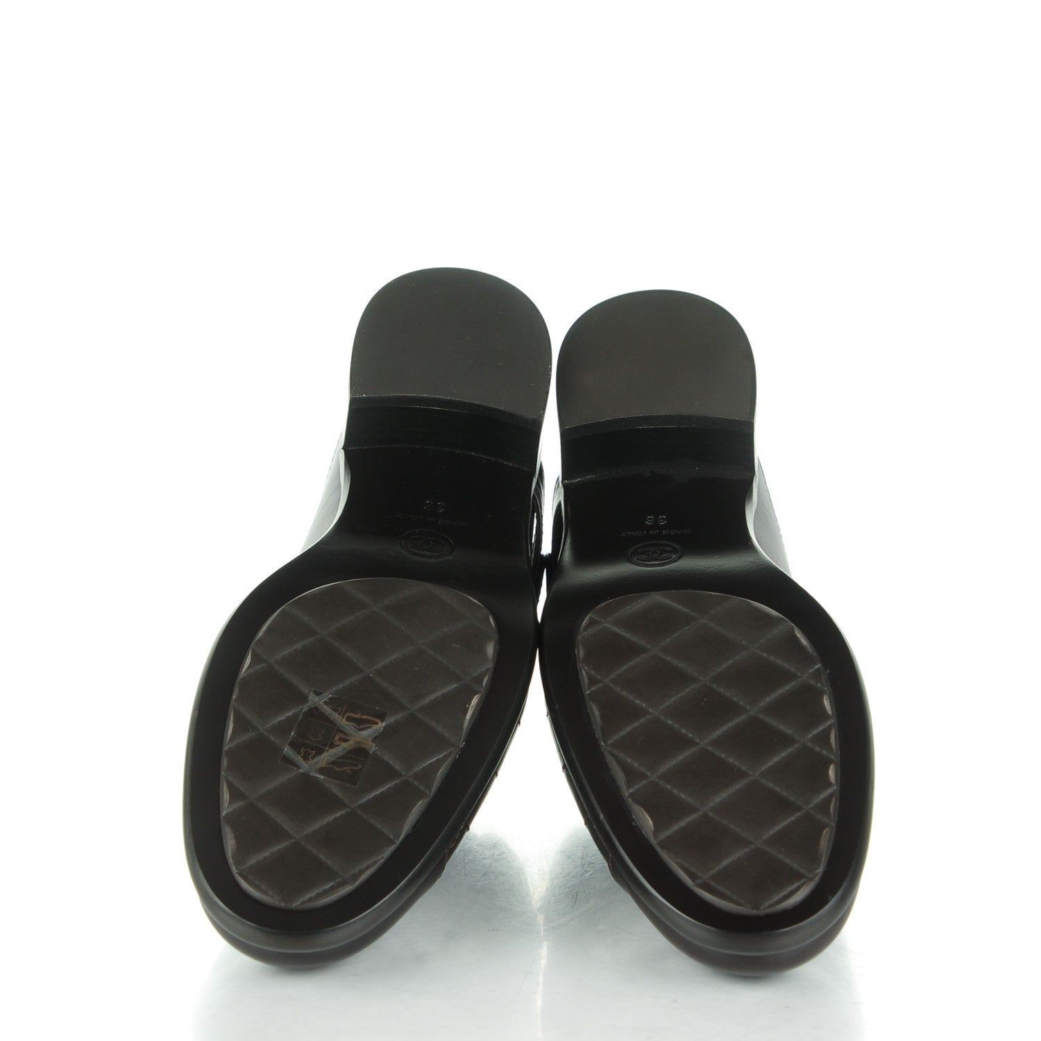 Chanel Calfskin Quilted CC Mules 36 Burgundy Brown 5 of 8