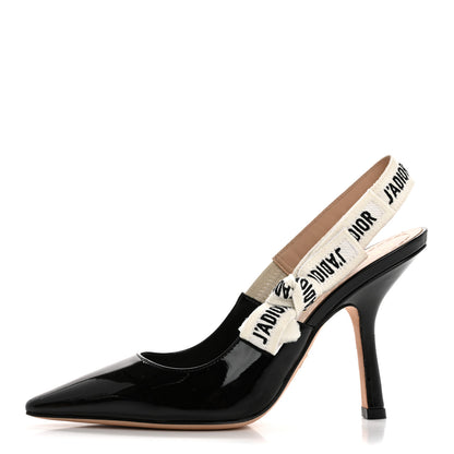 Christian Dior Patent Ribbon J'Adior Slingback 100mm Pumps 35 Black 1 of 10