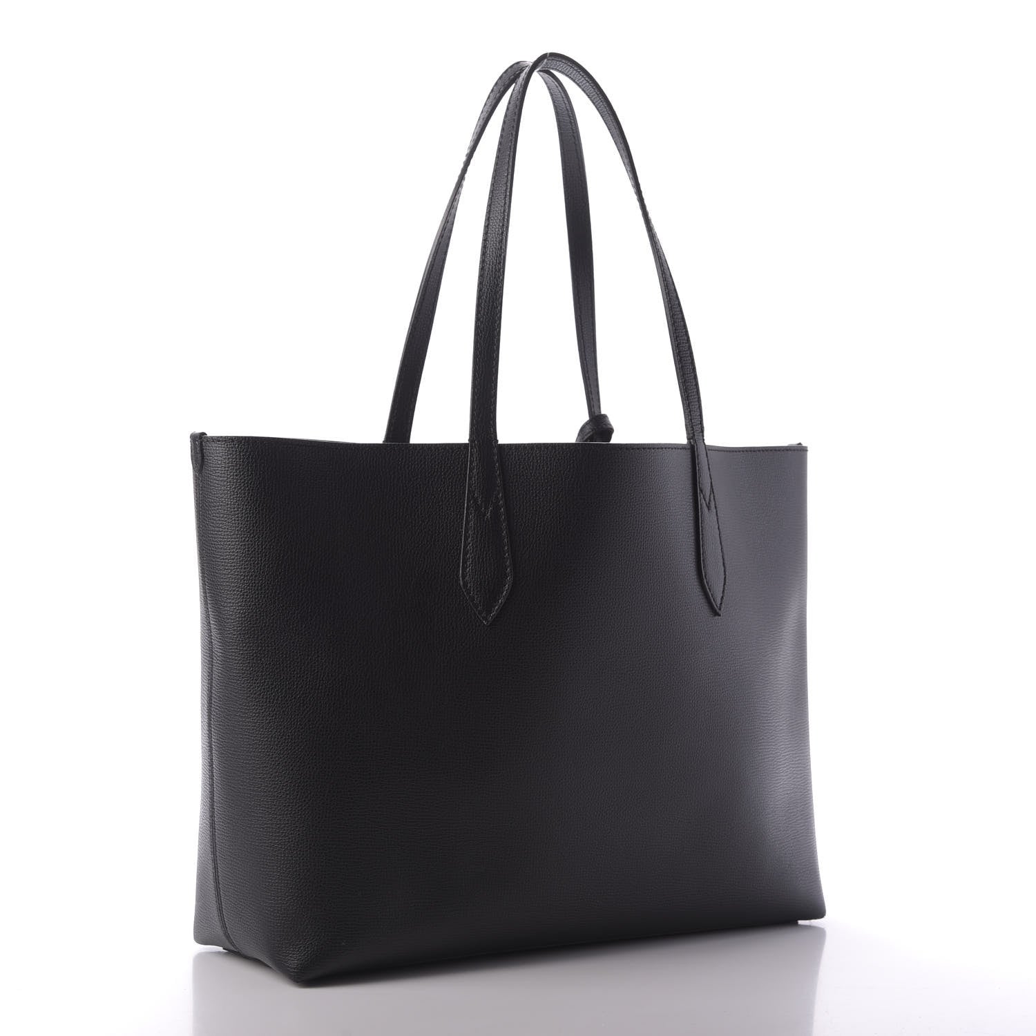 Burberry Grainy Calfskin Haymarket Check Medium Reversible Tote Black 3 of 10