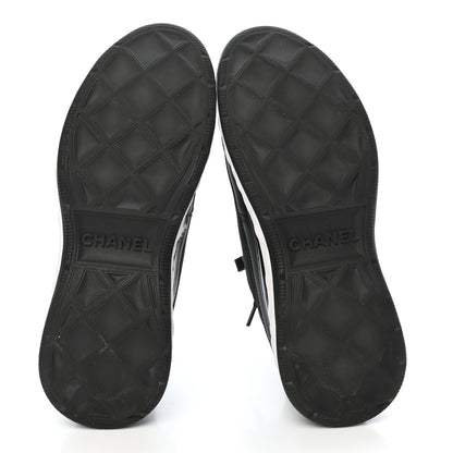 Chanel Velvet Calfskin Mixed Fibers CC Sneakers 37 Black 5 of 8