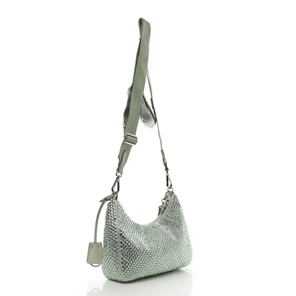 Prada Satin Crystal Re-Edition 2005 Shoulder Bag Acqua 4 of 12