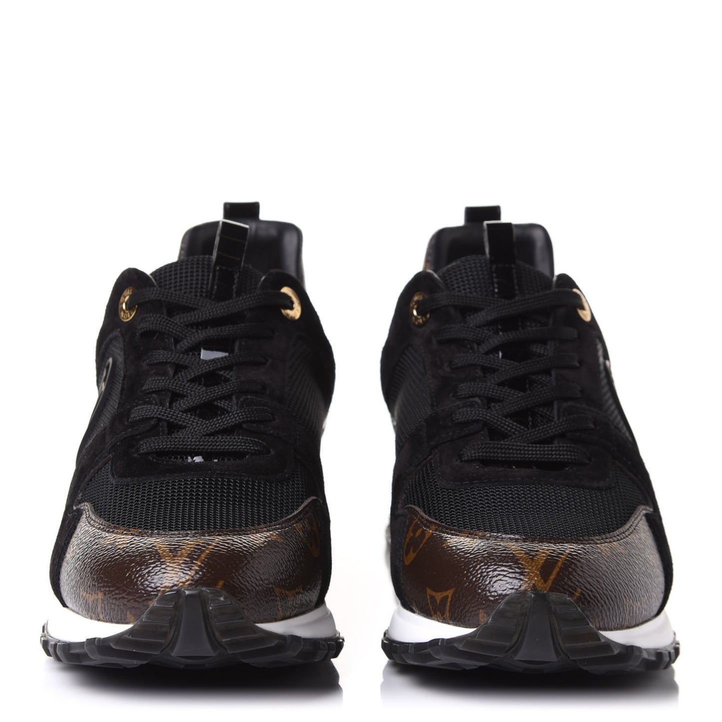 Suede Monogram Run Away Sneakers 38.5 Black